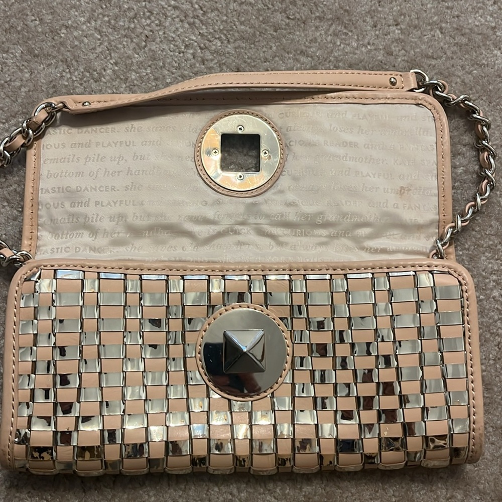 Kate Spade Metallic Gold and Tan Woven Purse - Picture 7 of 11